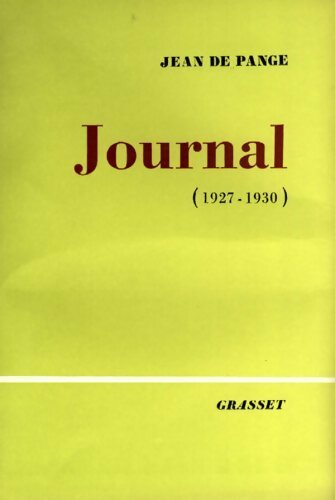 Journal 1927-1930 - Jean De Pange - Livre