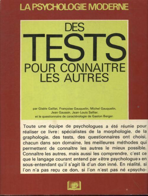 Des tests pour connaitre les autres - Collectif - Livre