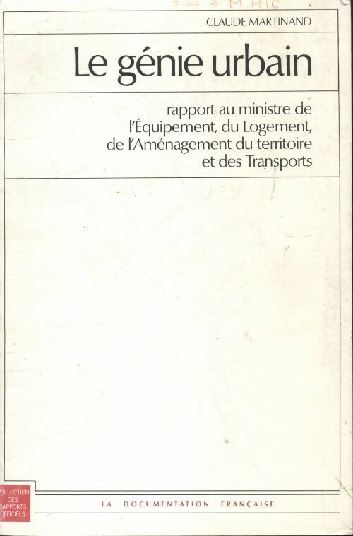Le génie urbain - Claude Martinand - Livre