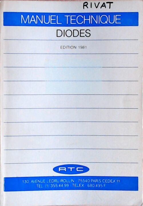 Diodes : Manuel technique 1981 - Collectif - Livre