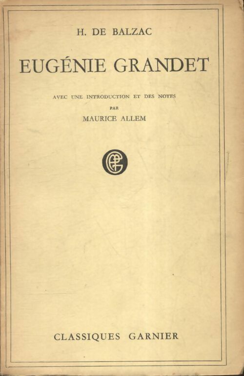 Eugénie Grandet - Honoré De Balzac - Livre