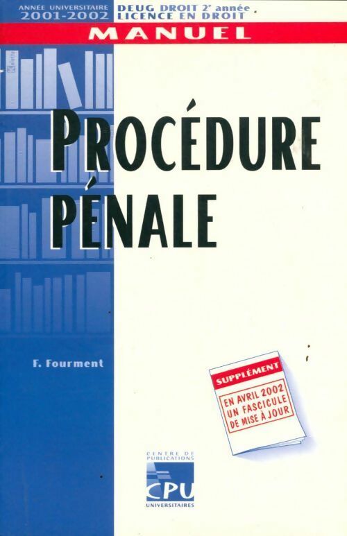 Procédure pénale 2001-2002 - François Fourment - Livre