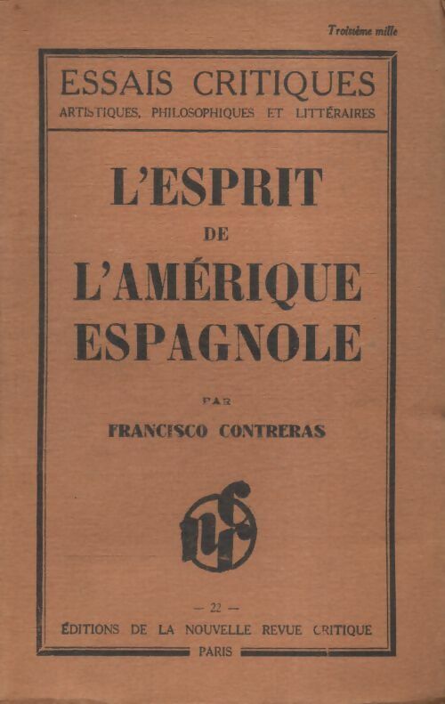 L'esprit de l'Amerique espagnole - Francisco Contreras - Livre