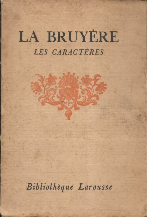Les caractères - Jean De la Bruyère - Livre