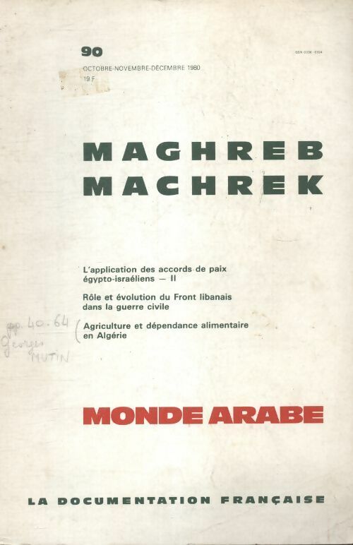 Maghreb machrek n°90 - Collectif - Livre
