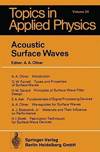 Acoustic surface waves - A A Oliner - Livre