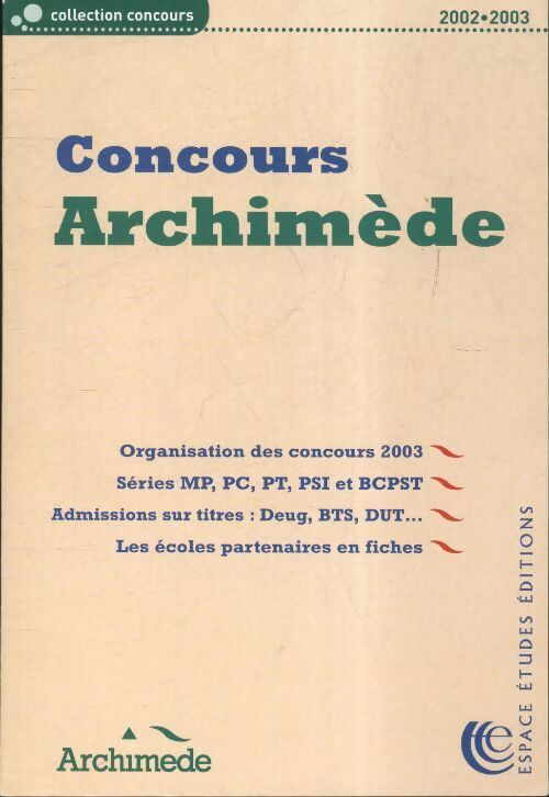 Concours Archimède 2003 - Collectif - Livre