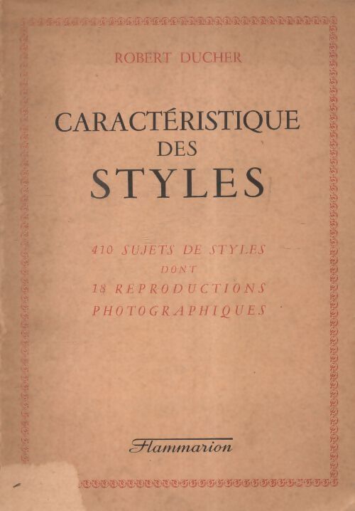 Caractéristique des styles - Robert Ducher - Livre