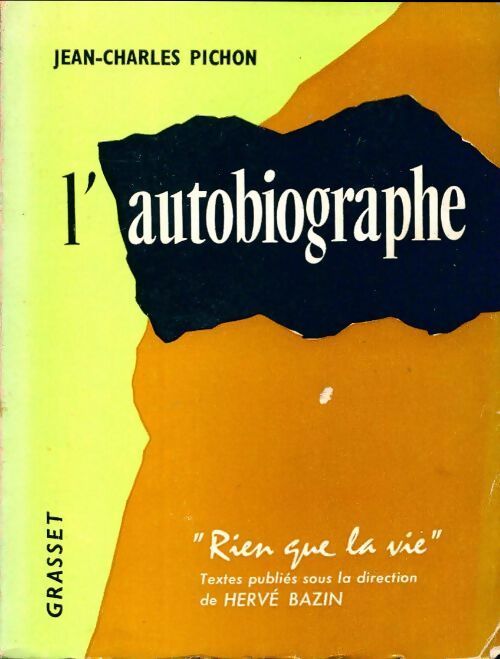 L'autobiographie - Jean-Charles Pichon - Livre