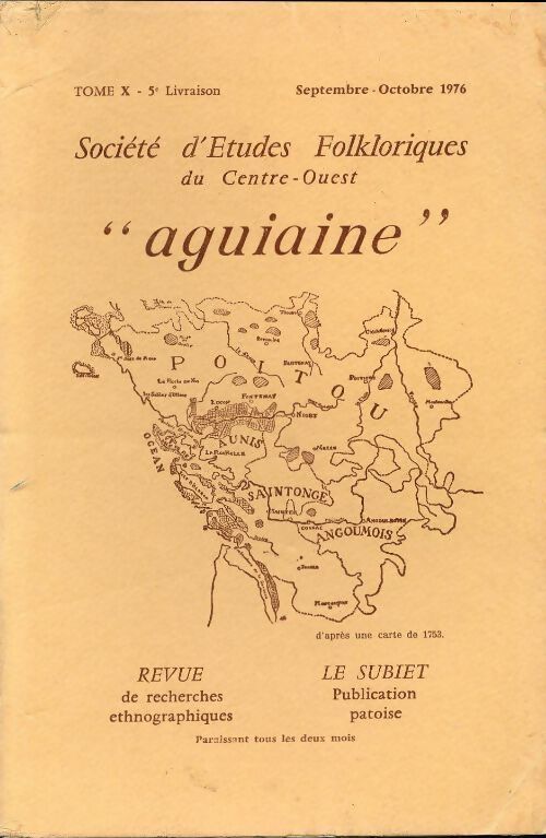 Société d'études folkloriques du Centre-Ouest Tome X : 5e livraison - Collectif - Livre