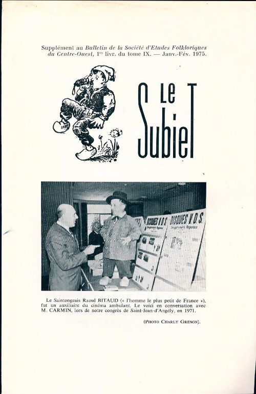 Le Subiet Tome IX : 1re livraison - Collectif - Livre