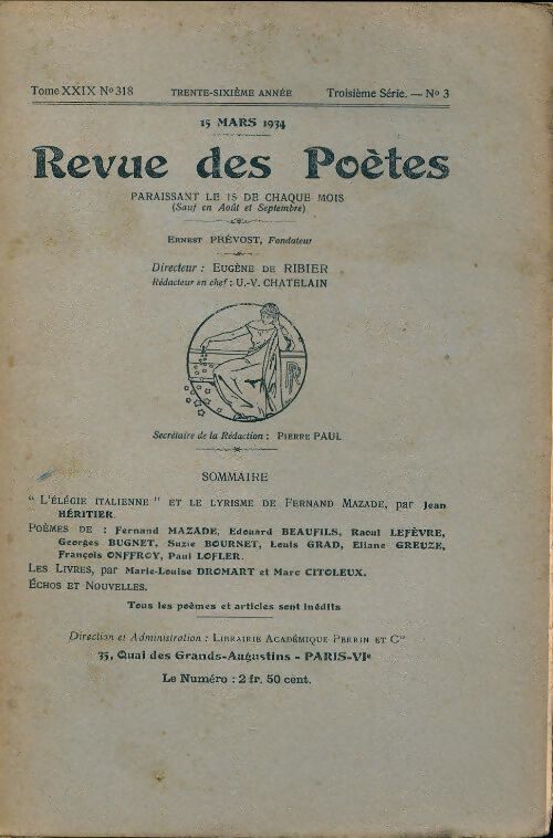 Revue des poètes n°318 - Collectif - Livre