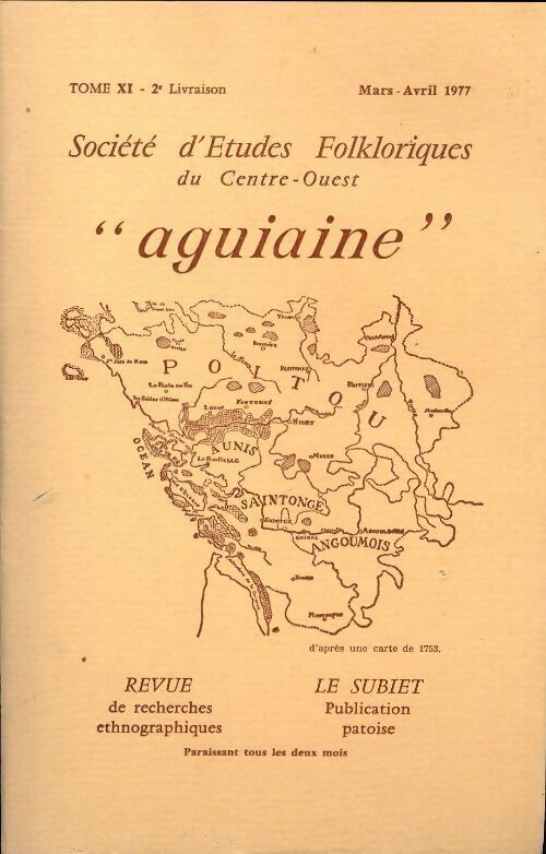 Société d'études folkloriques du Centre-Ouest Tome XI :2e livraison - Collectif - Livre
