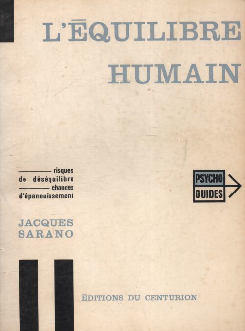 L'équilibre humain - Jacques Sarano - Livre