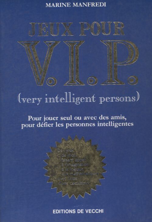 Jeux pour V. I. P.  - Marine Manfredi - Livre