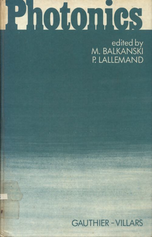 Photonics - Minko Balkanski - Livre