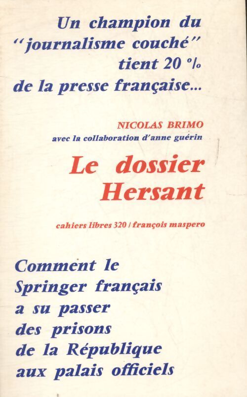 Le dossier Hersant - Nicolas Brimo - Livre