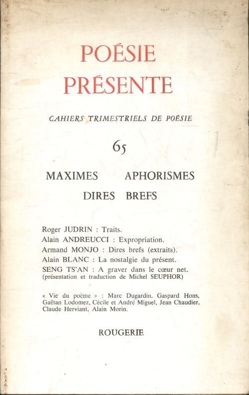 Poésie présente n°65 - Collectif - Livre