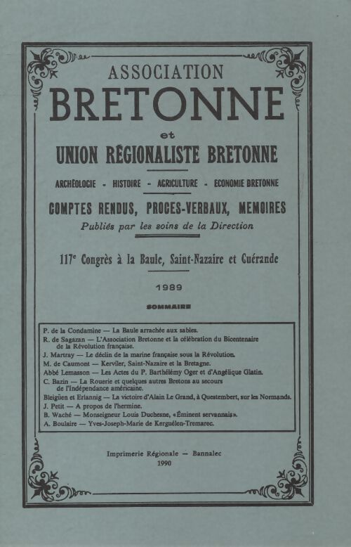 Association bretonne 1989 - Collectif - Livre