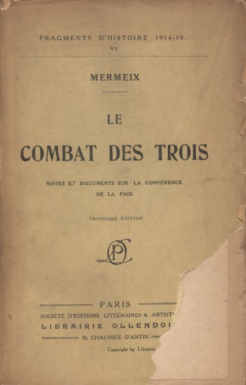 Le combat des trois - Mermeix - Livre