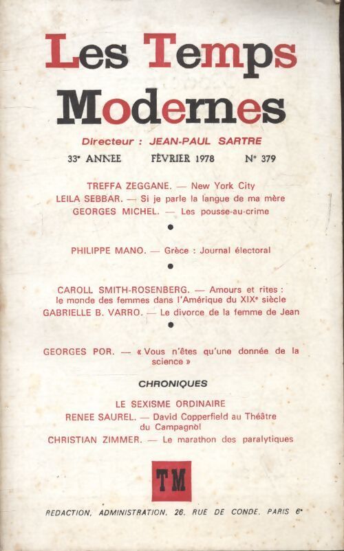 Les temps modernes n° 379 - Collectif - Livre