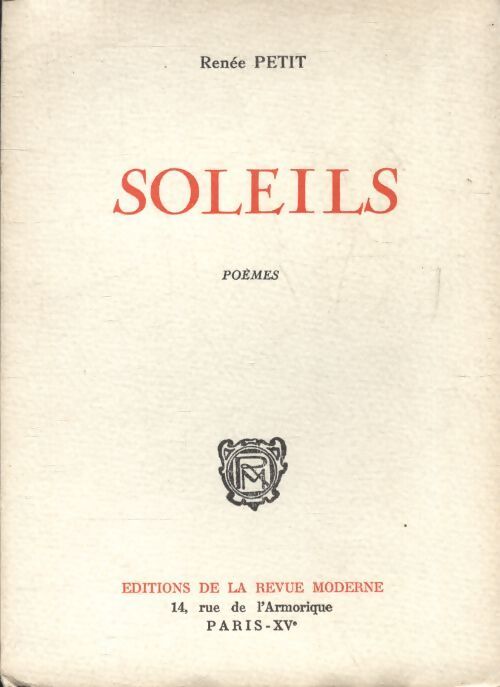 Soleils - Renée Petit - Livre