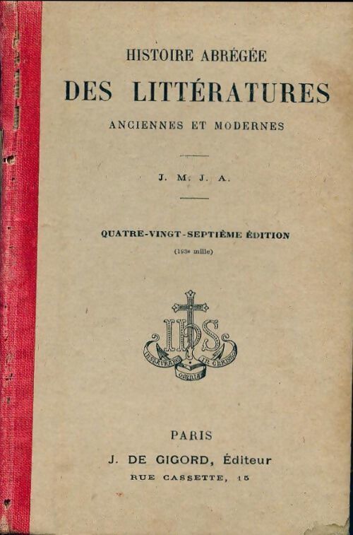 Histoire abrégée des littératures anciennes et modernes - Inconnu - Livre