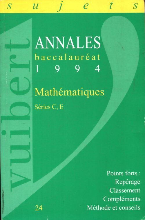 Mathématiques C, E sujets 1994 - Collectif - Livre