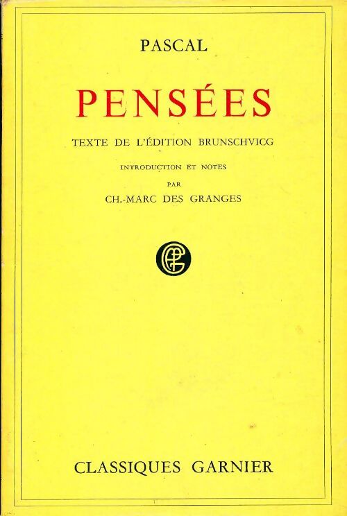 Pensées - Pascal - Livre