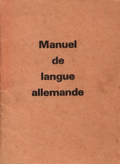 Manuel de langue allemande - Inconnu - Livre