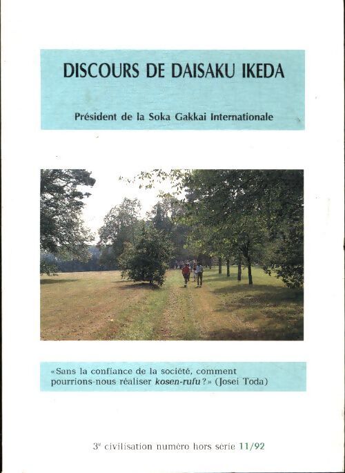 Discours de Daisaku Ikeda novembre 1992 - Daisaku Ikeda - Livre