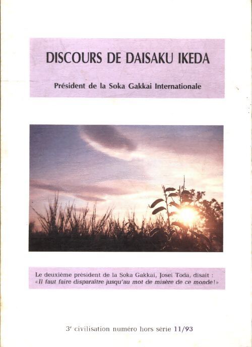 Discours de Daisaku Ikeda novembre 1993 - Daisaku Ikeda - Livre