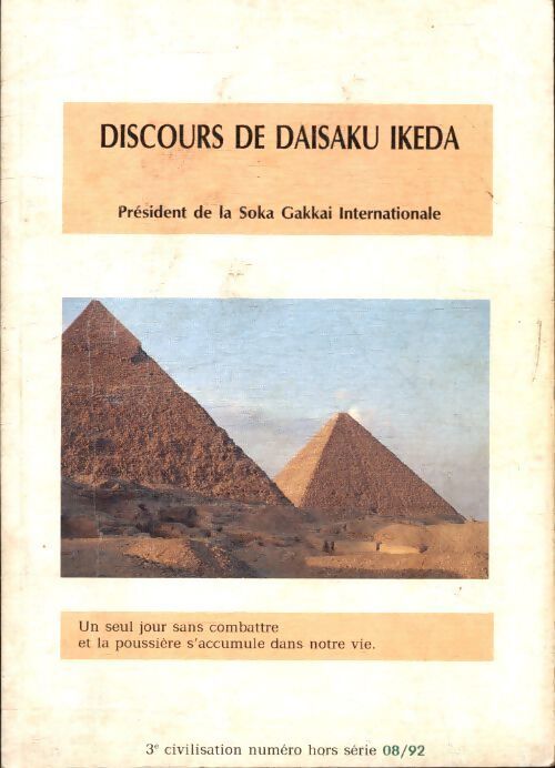 Discours de Daisaku Ikeda août 1992 - Daisaku Ikeda - Livre