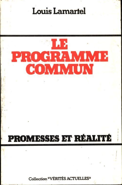 Le programme commun - Louis Lamartel - Livre