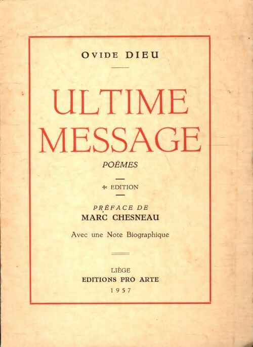 Ultime message - Ovide - Livre