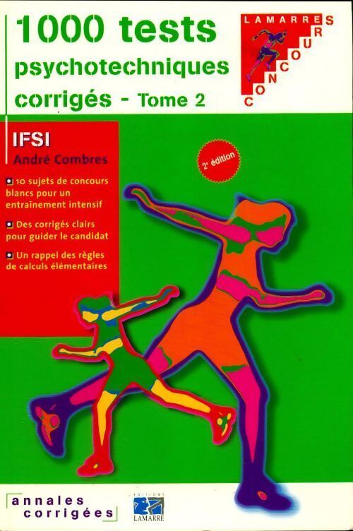 1000 tests psychotechniques corrigés Tome II - André Combres - Livre