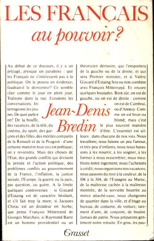 Les français au pouvoir ?  - Jean-Denis Bredin - Livre