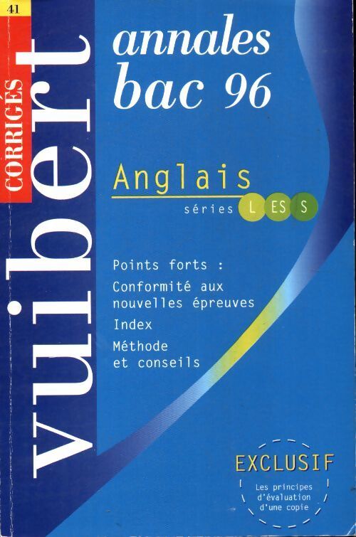 Anglais L, ES, S annales 96 - Collectif - Livre