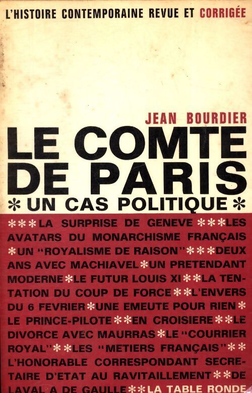 Le comte de Paris un cas politique - Jean Bourdier - Livre