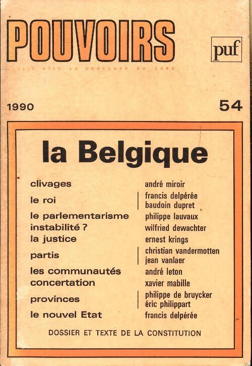 Pouvoirs n°54 : La Belgique - Collectif - Livre