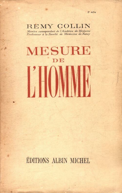 Mesure de l'homme - Remy Collin - Livre