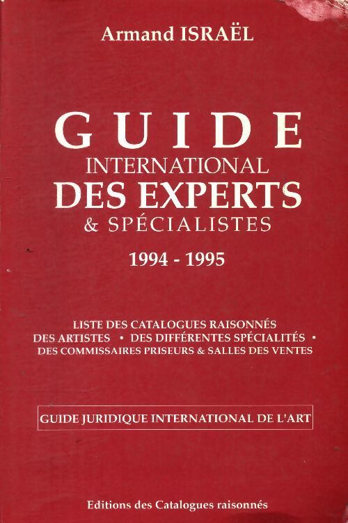 Guide international des experts et spécialistes 1994-1995 - Armand Israël - Livre