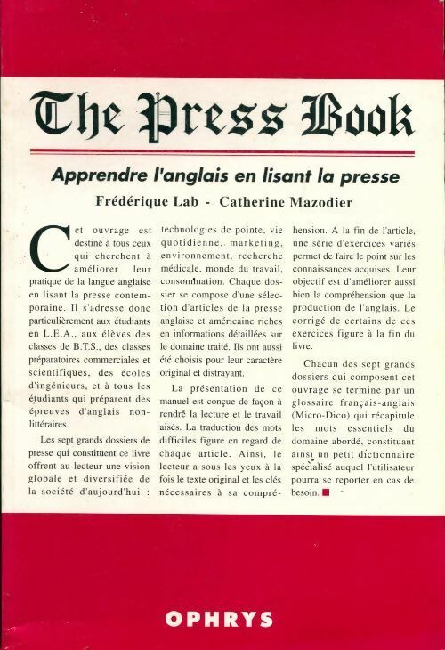 The press book. Apprendre l'anglais en lisant la presse - Frédérique Lab - Livre