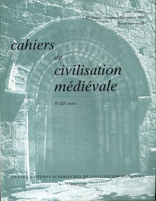 Cahiers de civilisation médiévale n°188 - Collectif - Livre