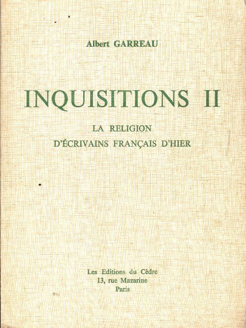 Inquisitions II - Albert Garreau - Livre