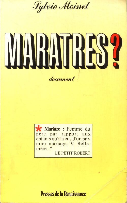 Marâtres? - Sylvie Moinet - Livre