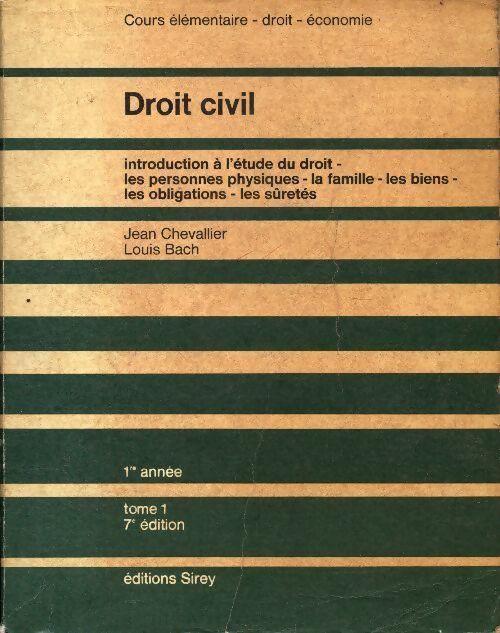Droit civil - Jean Chevallier - Livre