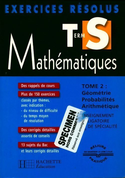 Exercices résolus : Mathématiques terminale s Tome II - Collectif - Livre