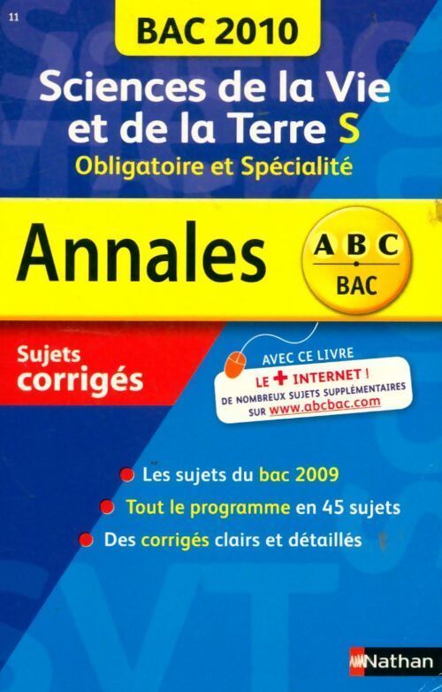 Sciences de la vie et de la terre Terminale S obligatoire et spécialité : Sujets corrigés 2010 - Christophe Durand - Livre