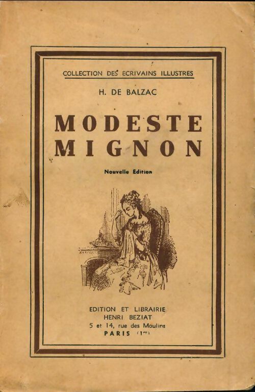 Modeste mignon - Honoré De Balzac - Livre